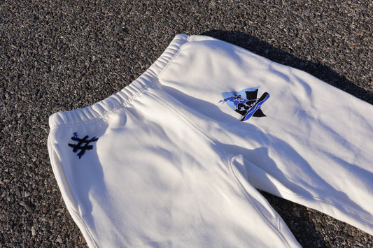 WHITE GLACIA SWEAT PANTS